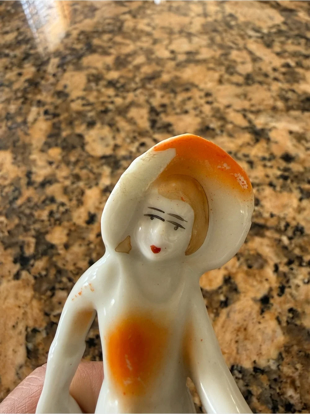 Vintage 1930’s - 1940’s Porcelain Bisque Art Deco Miniature Woman Figurine